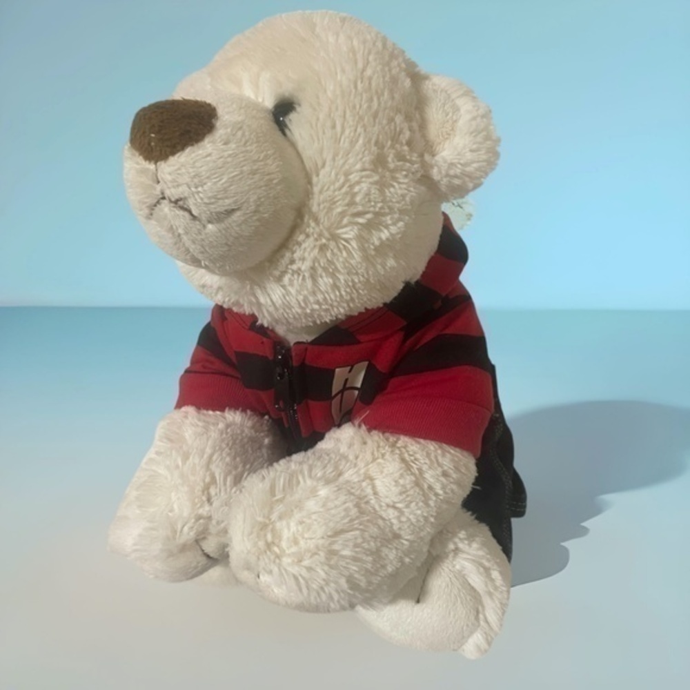 Build a Bear 2009 White Polar Bear Brown Nose Jeans and Hoodie